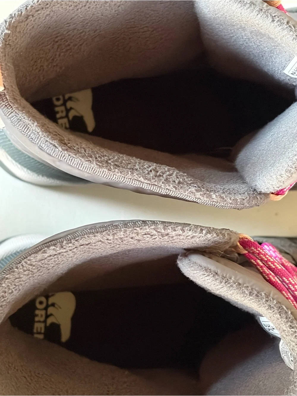 Sorel Kids Gray and Pink Toggle Lace Snow Boots